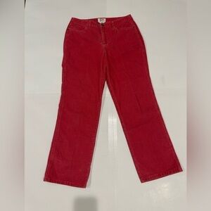 Talbots Petites Straight Leg Corduroy Pants Red 12P